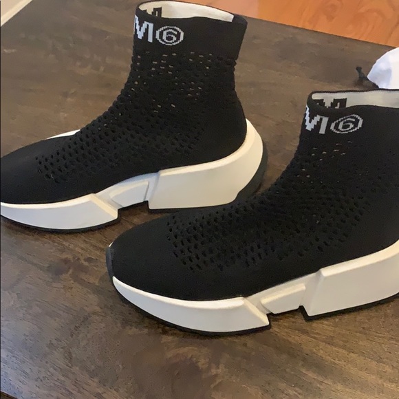 MM6 Maison Martin Margiela Knit Logo Sneakers - Picture 2 of 13